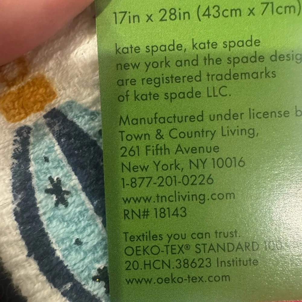 Kate ♠️ Spade Ornament and pink polka dot set of 3 towels-FUN& FESTIVE-zoom in!